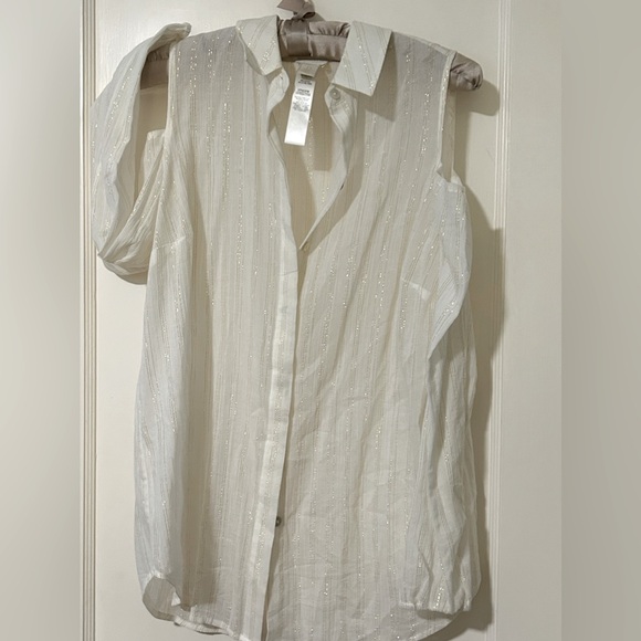 Chicos OPEN SHOULDER blouse size 0 like medium - Picture 3 of 6